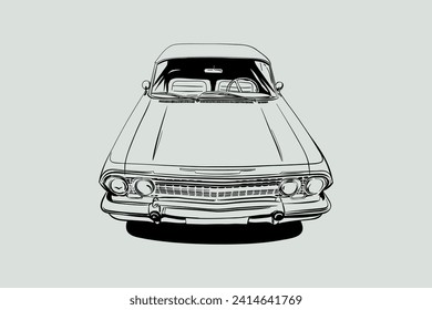 Car outline vector image. Vehicle art.