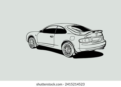 Car outline vector image. Vehicle art.