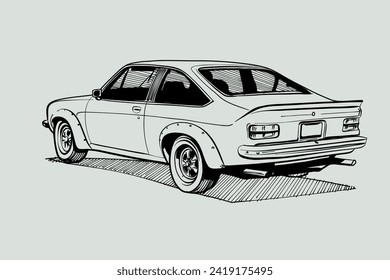 Car outline vector image. Vehicle art.