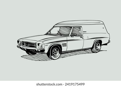 Car outline vector image. Vehicle art.