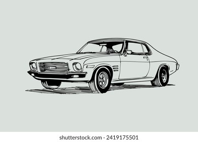 Car outline vector image. Vehicle art.