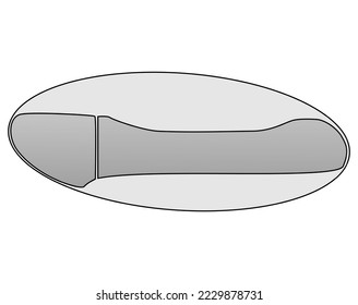 Car outside door handle, vector illustration