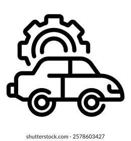 Car overview icon outline vector. Business data. Economic result