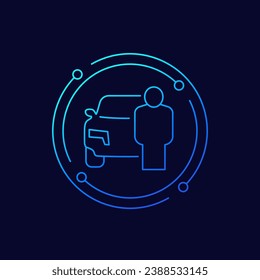 car owner icon, linear design