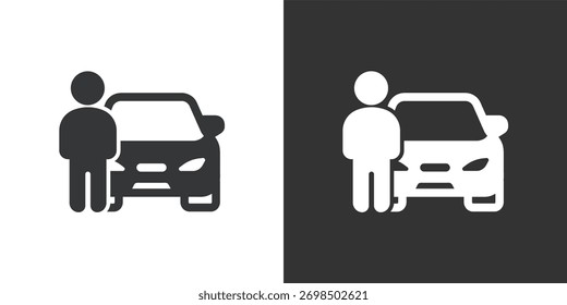 Icono del Propietaria de coche. Icono de la serie de glifos sólidos