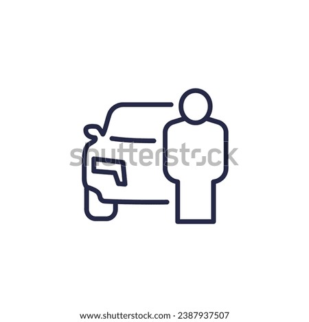 car owner line icon on white