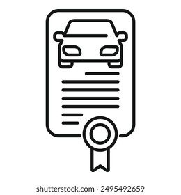 Car ownership certificate is representing a legal vehicle property document