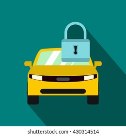 Car with padlock icon