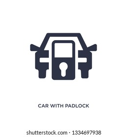car with padlock icon. Simple element illustration from mechanicons concept. car with padlock editable symbol design on white background. Can be use for web and mobile.