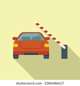 Car paid parking icon flat vector. Space garage. City road