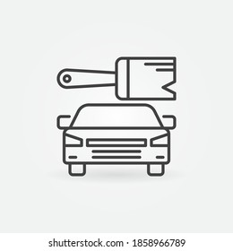 Car with Paint Brush outline vector concept icon or design element