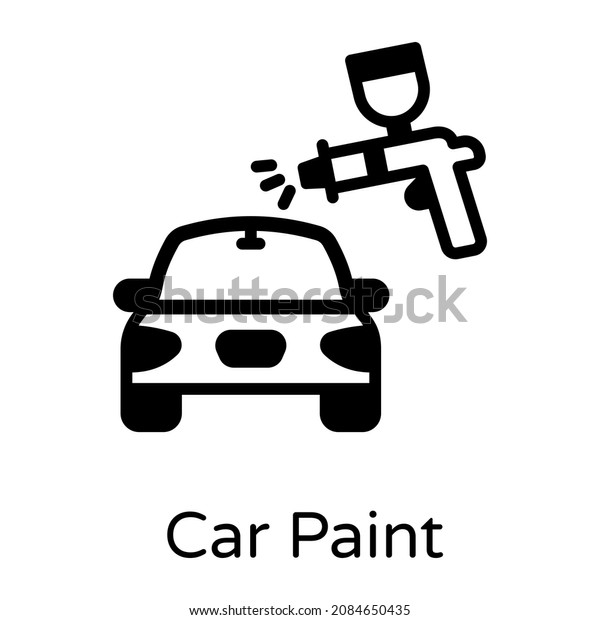 Car paint gun, solid icon\
design