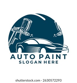 Car Paint logo design vector template. Car auto paint logo icon