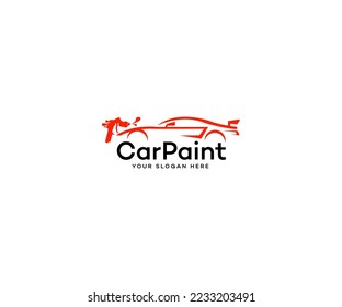 Logo de pintura de coches vector gráfico de la plantilla de diseño del logotipo de pintura automática de coches