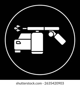 Car paint repair illustration. Paint job car work shop icon vector. Tools paint icon vector illustration