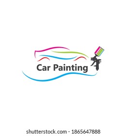 plantilla de diseño de ilustración de vector de pintura de coches