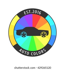 Car paint vector logo, icon, sign, emblem template. Template design element for business related to car painting, decoration, parts, cosmetics