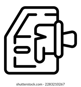 Vector de contorno de icono del pintor de coches. Comprobación del cuerpo. Spray automático