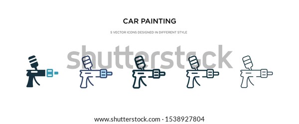 car\
painting icon in different style vector illustration. two colored\
and black car painting vector icons designed in filled, outline,\
line and stroke style can be used for web, mobile,\
ui