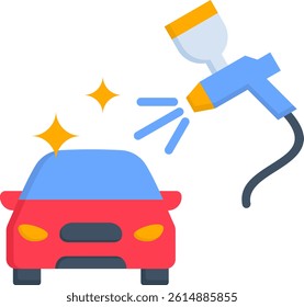 Car Painting Icon Flat Vector Illustration