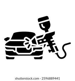 Car Painting Icon in Glyph Dual Color Style. Simple Glyph Icon Vector. Simple Vector Design