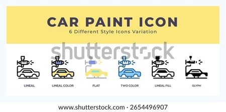 Car painting icon illustration vector with different styles