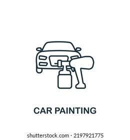 Car Painting Icon. Line Simple Line Car Service Icon For Templates, Web Design And Infographics