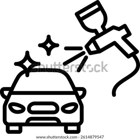 Car Painting Icon Line Vector Illustration