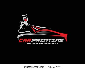 Car painting logo design vector illustration