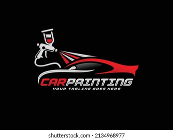 Car painting logo design vector illustration