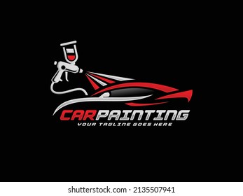 Car painting logo design vector illustration