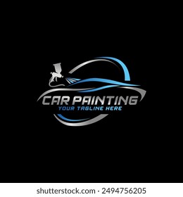 Car painting logo design vector illustration