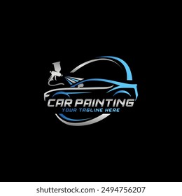 Car painting logo design vector illustration