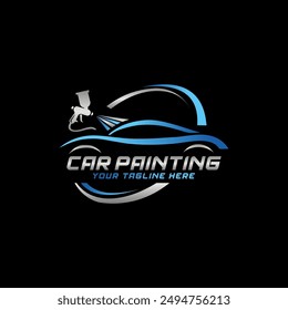 Car painting logo design vector illustration