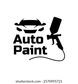 Car painting logo design vector illustration. Auto paint logo vector illustration,