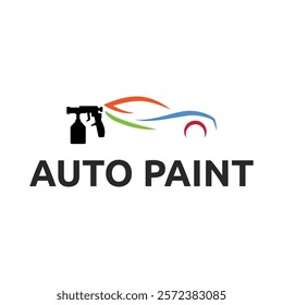 Car painting logo design vector illustration. Auto paint logo vector illustration,