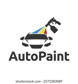 Car painting logo design vector illustration. Auto paint logo vector illustration,