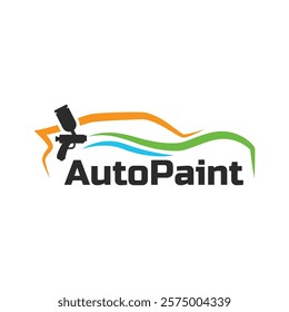 Car painting logo design vector illustration. Auto paint logo vector illustration,