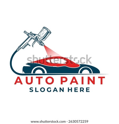Car Painting logo design vector with spray gun and car
