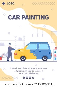 Plantilla de volante de la máquina de pintura de coches Ilustración plana editable de fondo cuadrado adecuado para medios sociales o anuncios de Internet en la Web