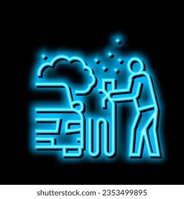 car painting neon light sign vector. car painting illustration