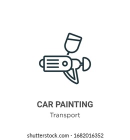 Car painting outline vector icon. Thin line black car painting icon, flat vector simple element illustration from editable transport concept isolated stroke on white background