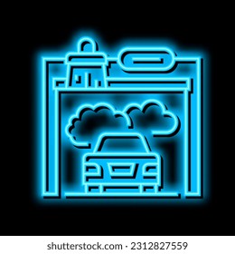 car painting services neon light sign vector. car painting services illustration