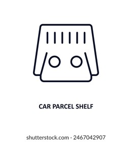 car parcel shelf outline icon.  Thin line icon from car parts collection. Editable vector isolated on white background