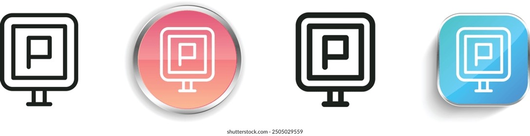 car park icon. Thin Linear, Regular and Button Style Design Isolated On White Background