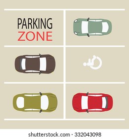 Car park, parking lot , conceptual Vector Illustration.
