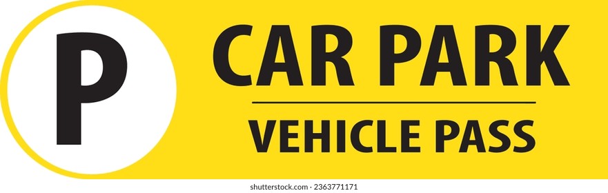 Car park parking ticket sign vector, Car park vehicle pass sign vector