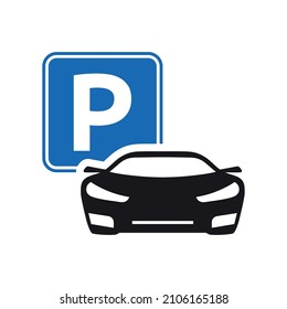 car park sign vector icon