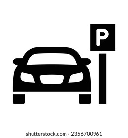 Car Park Vector Glyph Icon For Personal And Commercial Use.
