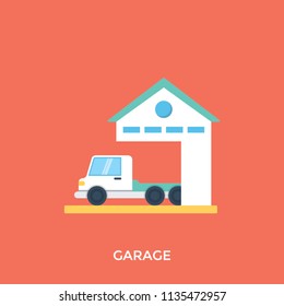 A car parked in car garage